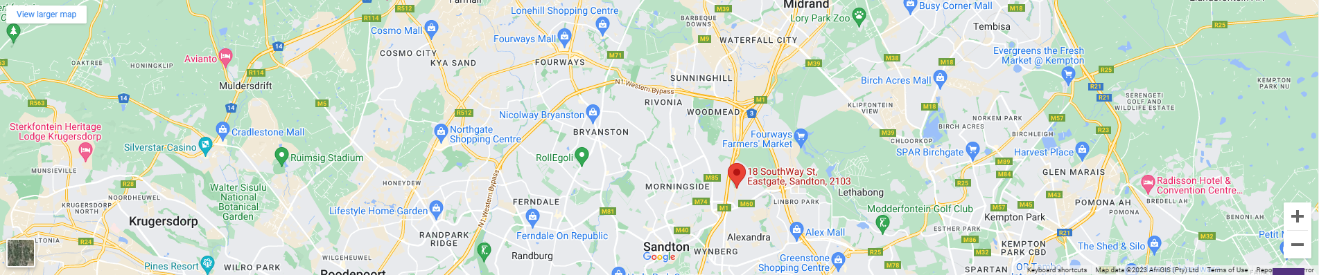 Map to the offices of SP Cleaning Services in Sandton