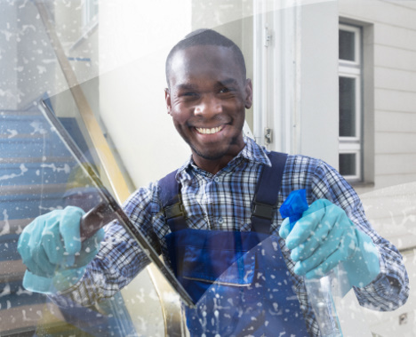Window and high access cleaning services working safely at height